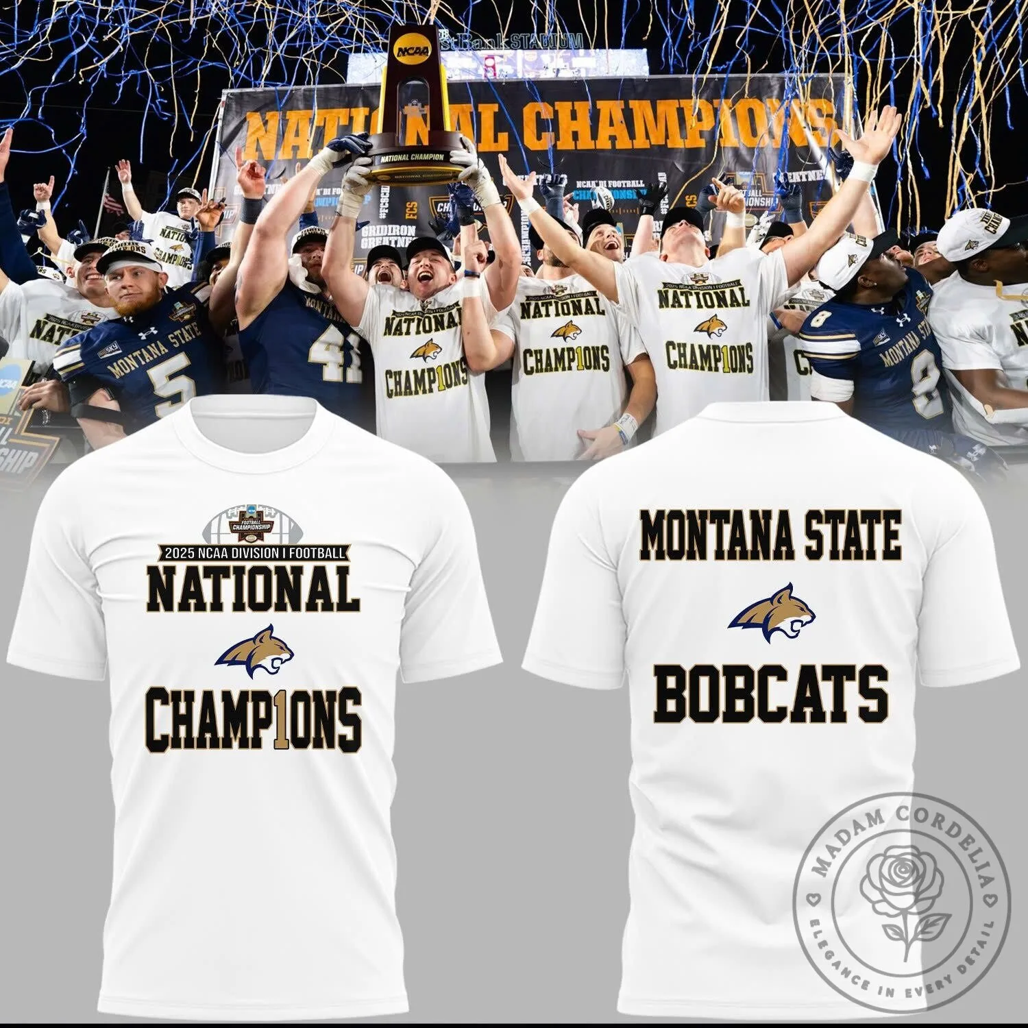 Montana State Bobcats National Champions Football T-Shirt