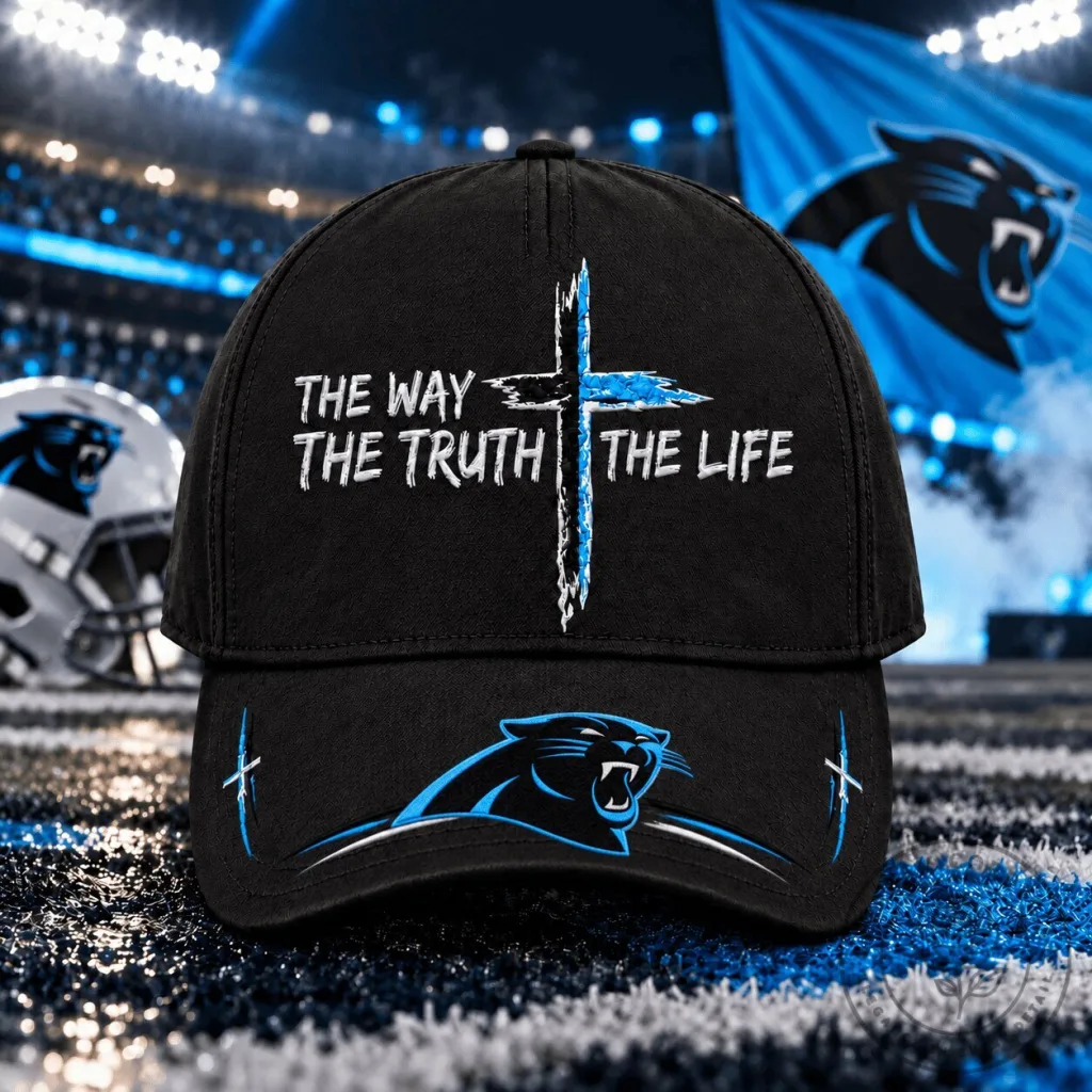 Carolina Panthers The Way The Truth The Life Faith Cap Hat Carolina Panthers The Way The Truth The Life Faith Cap Hat
