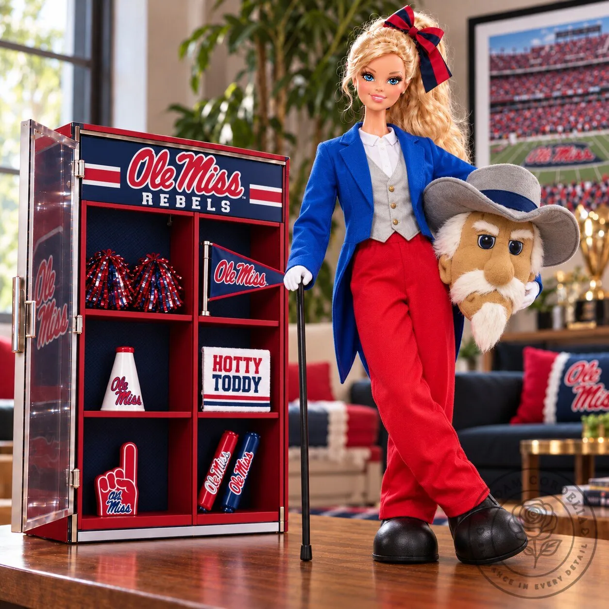 Ole Miss Rebels Barbie Doll Commemorative Collectible Figure