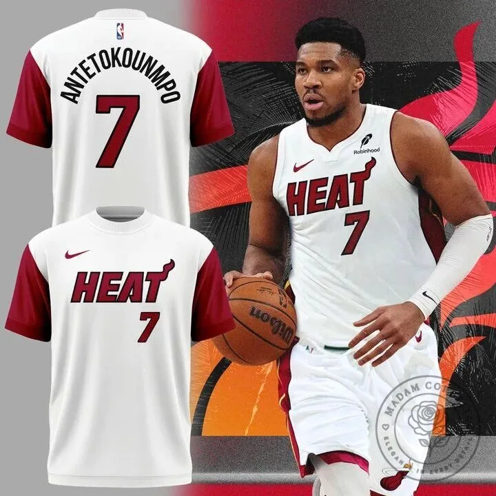 Giannis Antetokounmpo Miami Heat Basketball Jersey Number 7