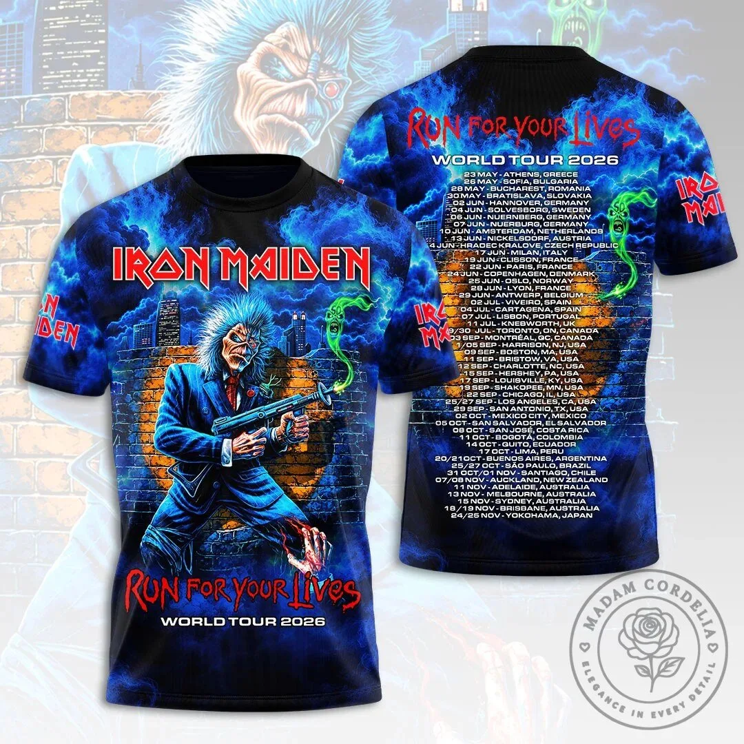 Run For Your Lives T-Shirt - Iron Maiden 2026 World Tour Merchandise 10 Run For Your Lives T-Shirt - Iron Maiden 2026 World Tour Merchandise