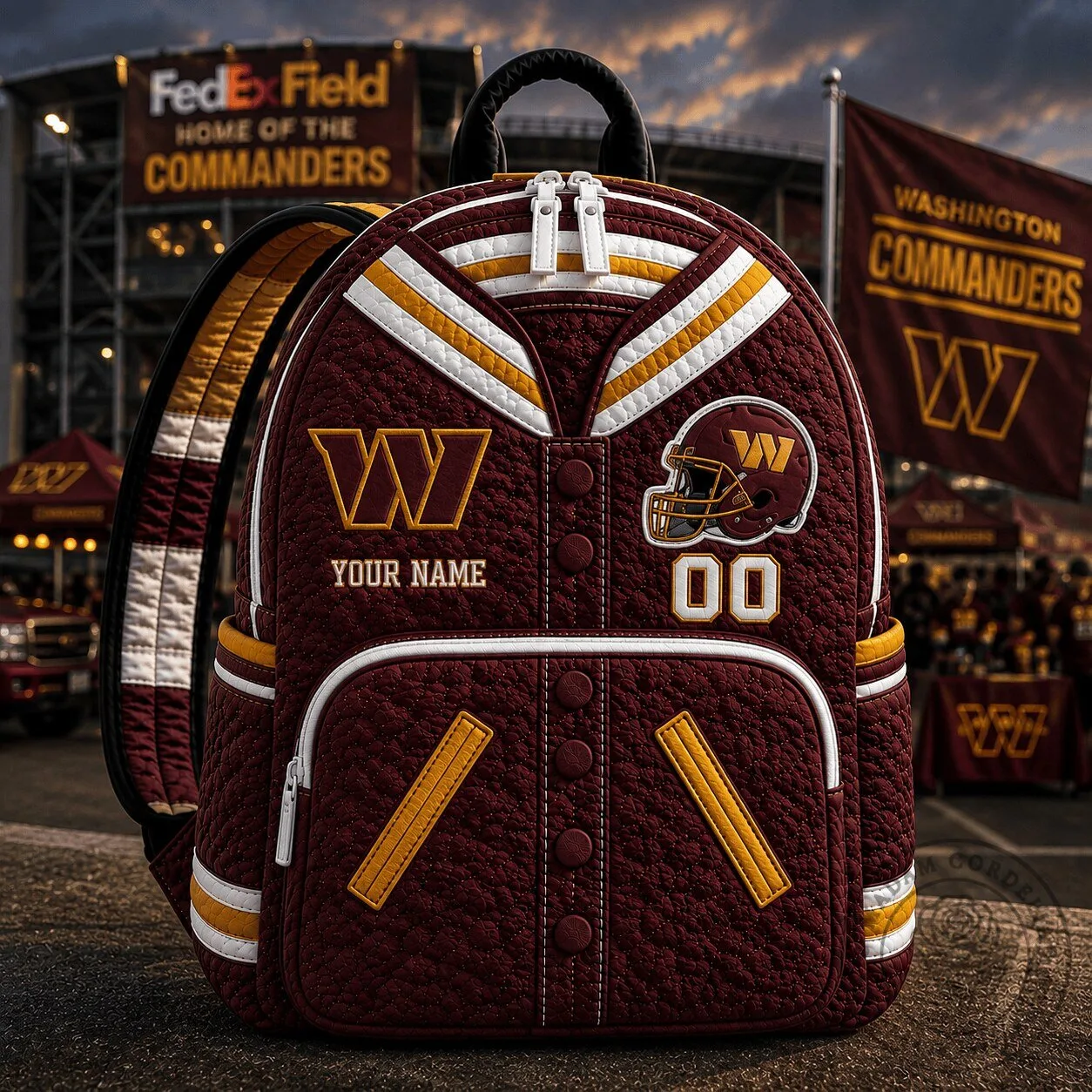 Washington Commanders Football Team Varsity Jacket Style Backpack Personalized Gift