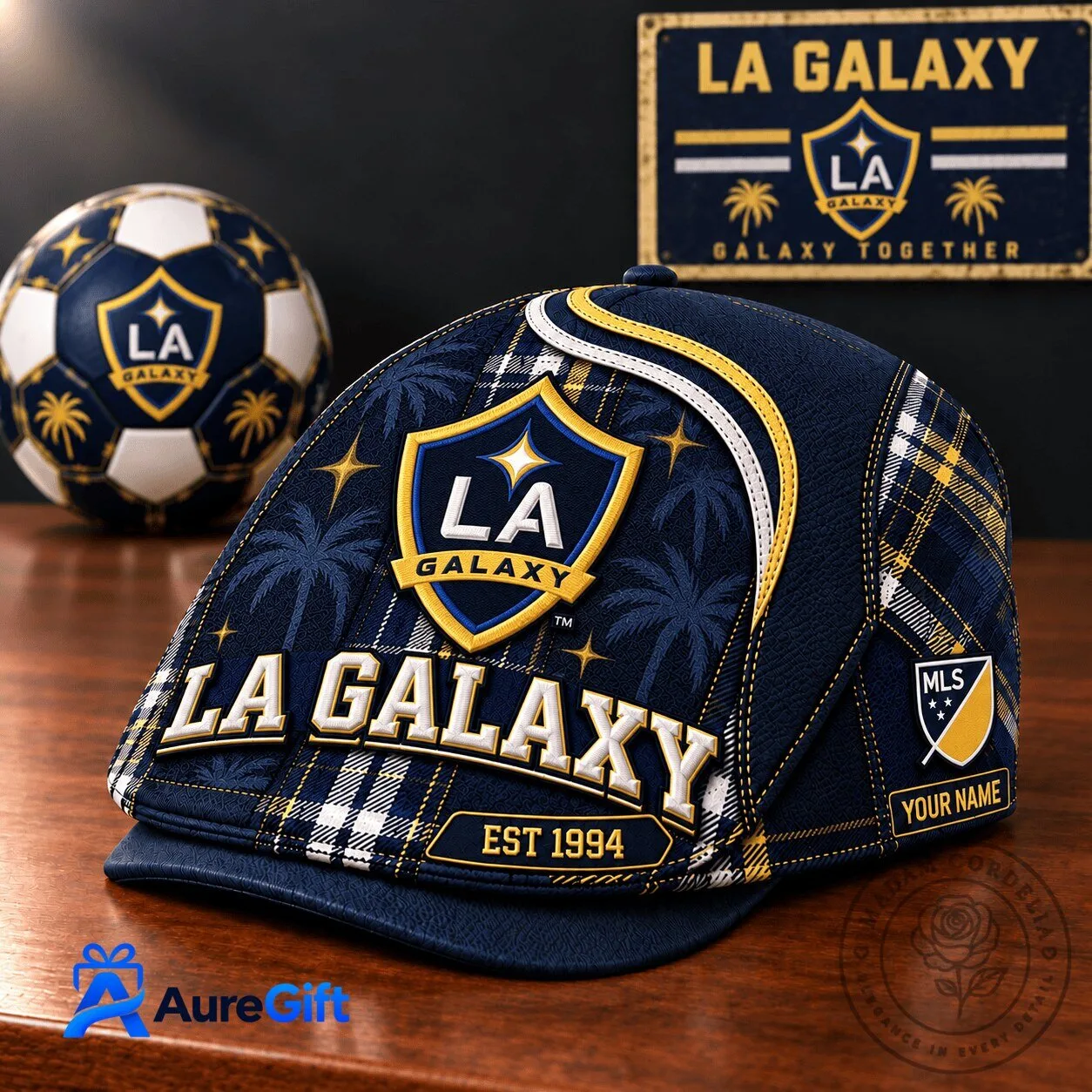 LA Galaxy Major League Soccer Personalized Flat Cap Hat