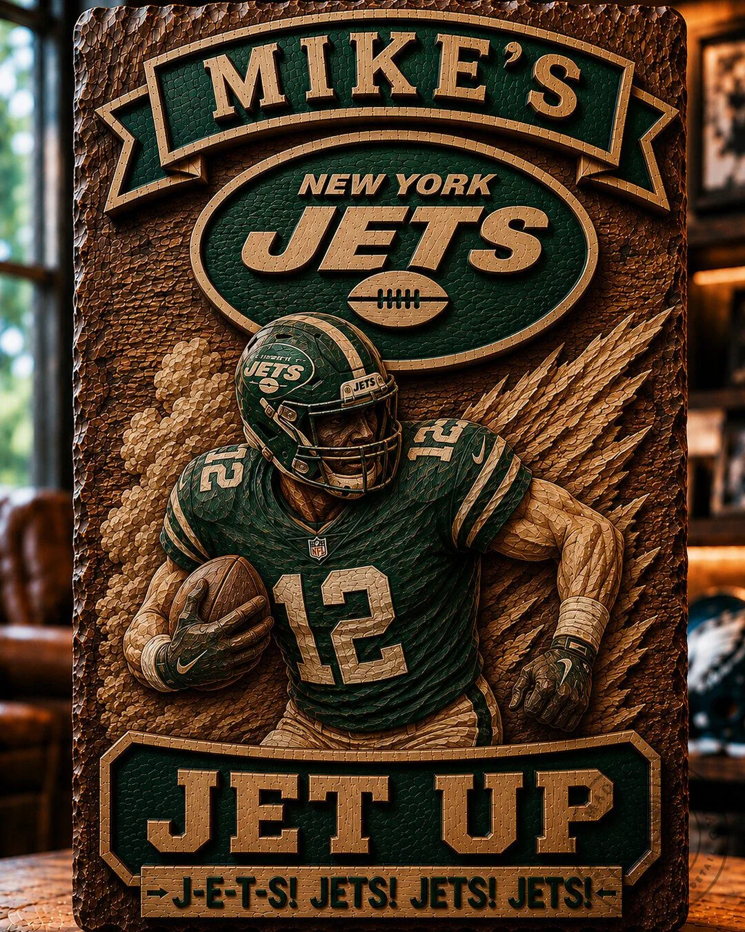New York Jets American Football Team Wooden Wall Art Plaque 7 New York Jets American Football Team Wooden Wall Art Plaque