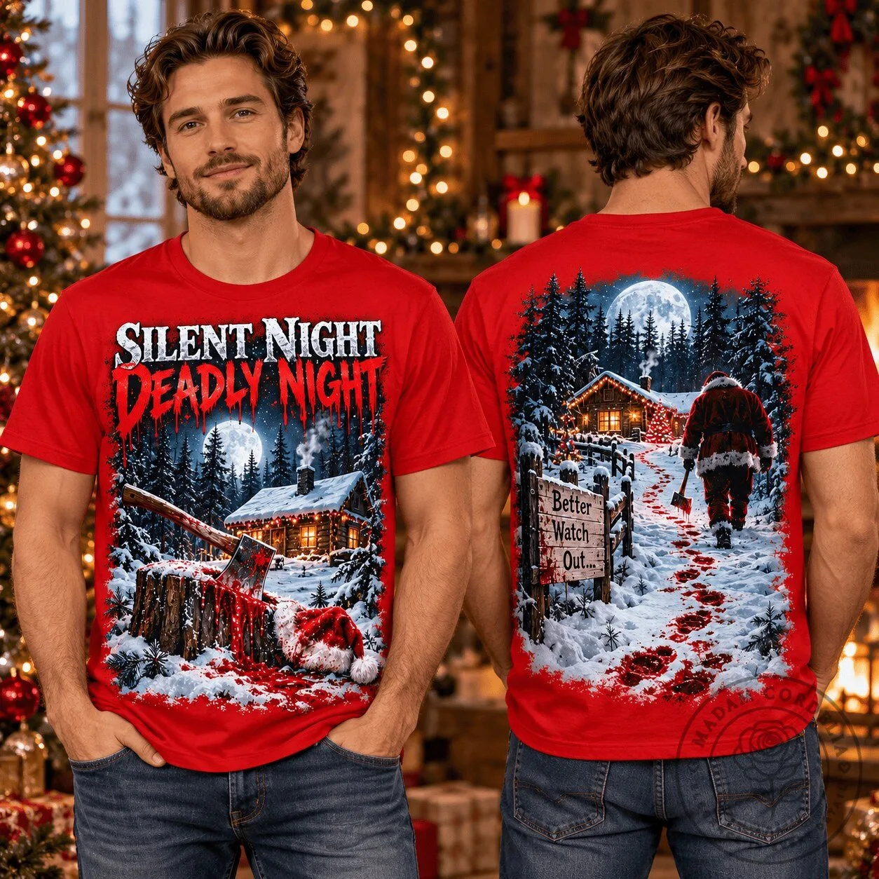 Silent Night Deadly Night Horror Movie Christmas Slasher T-Shirt 1 Silent Night Deadly Night Horror Movie Christmas Slasher T-Shirt
