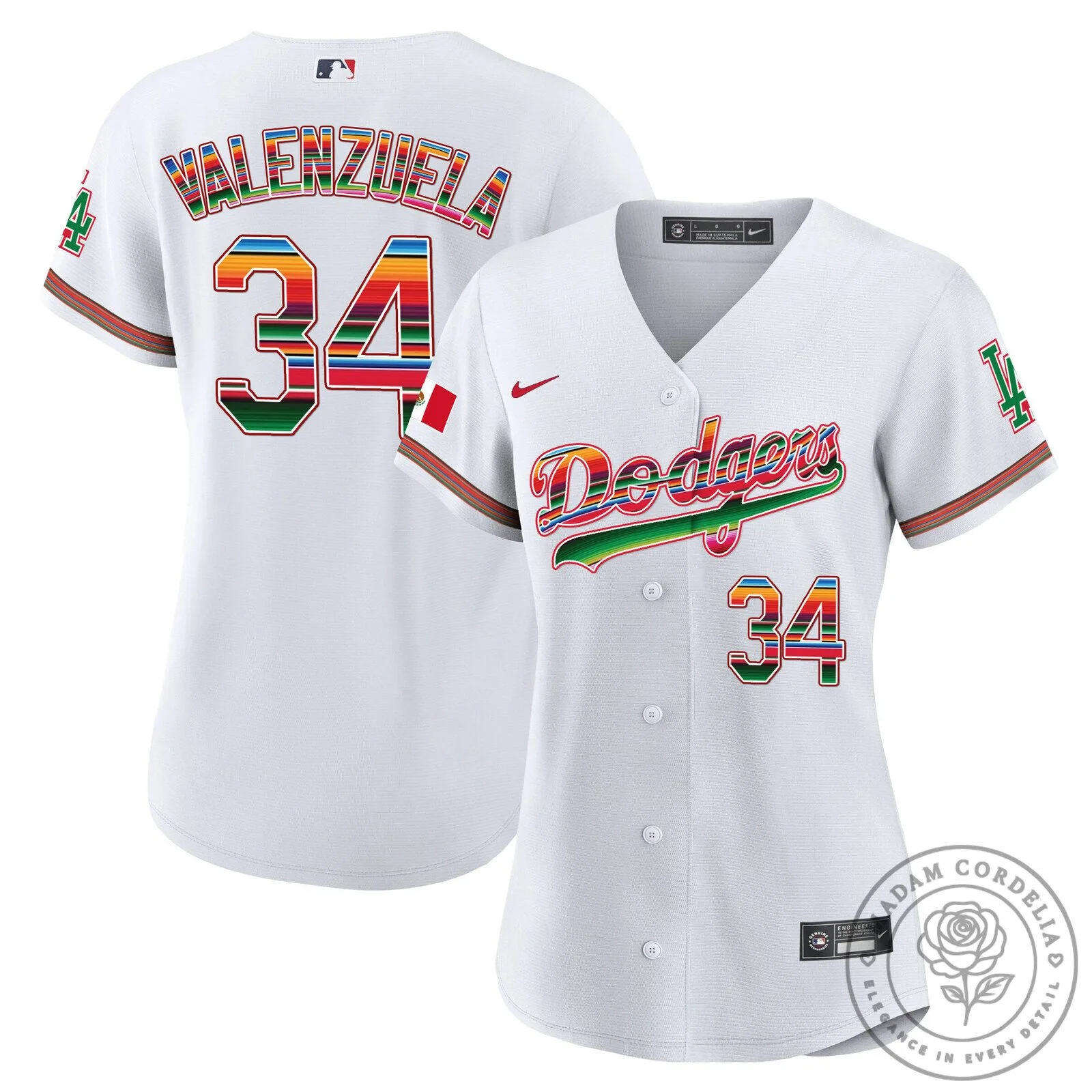 Dodgers Fernando Valenzuela Mexico Baseball Jersey for Women
