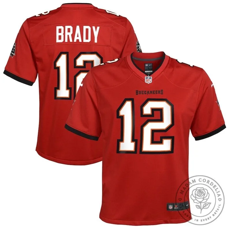 Tom Brady Tampa Bay Buccaneers Red Stitched NFL Football Jersey