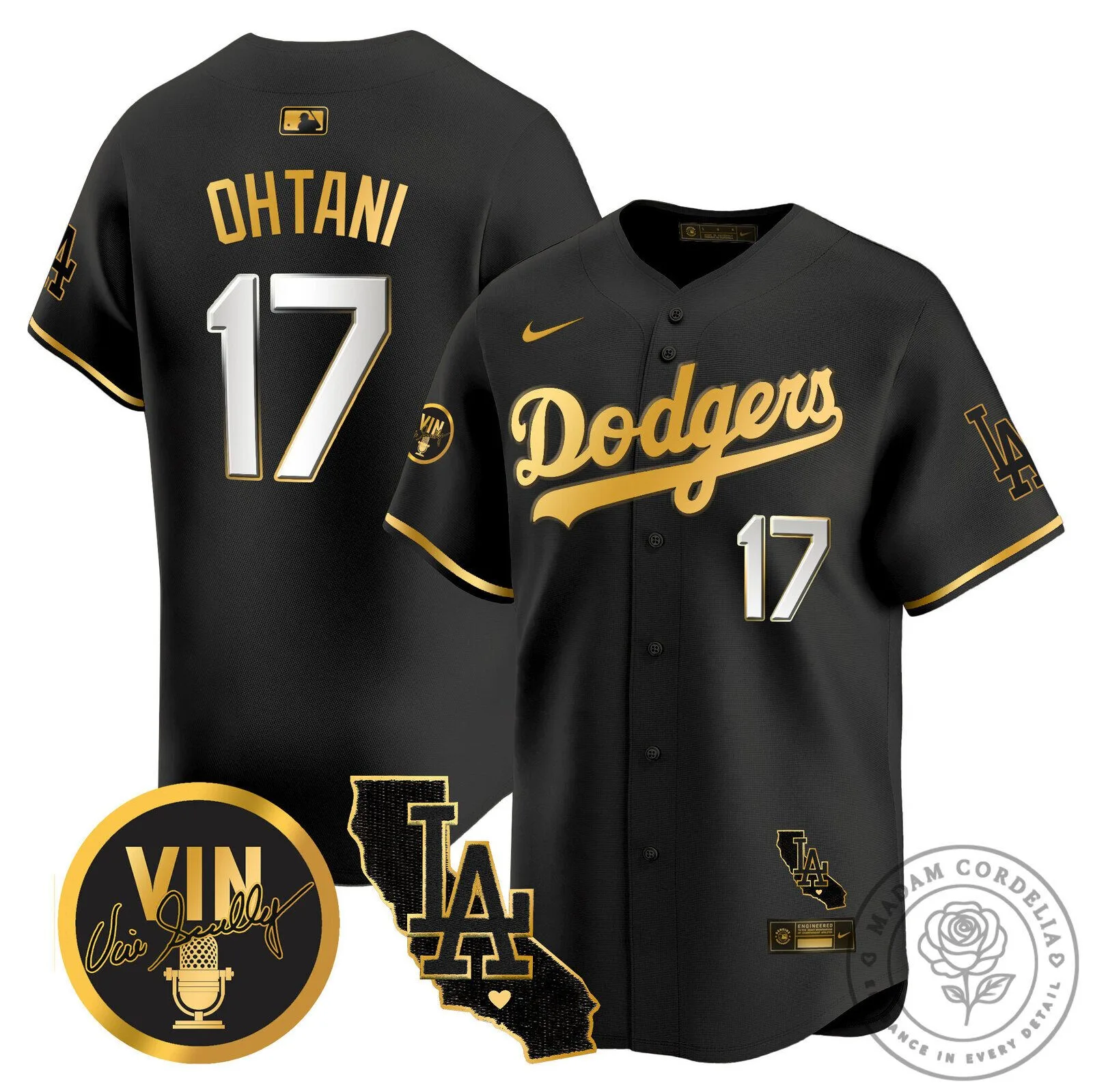 Los Angeles Dodgers Shohei Ohtani Black Gold Limited Baseball Jersey