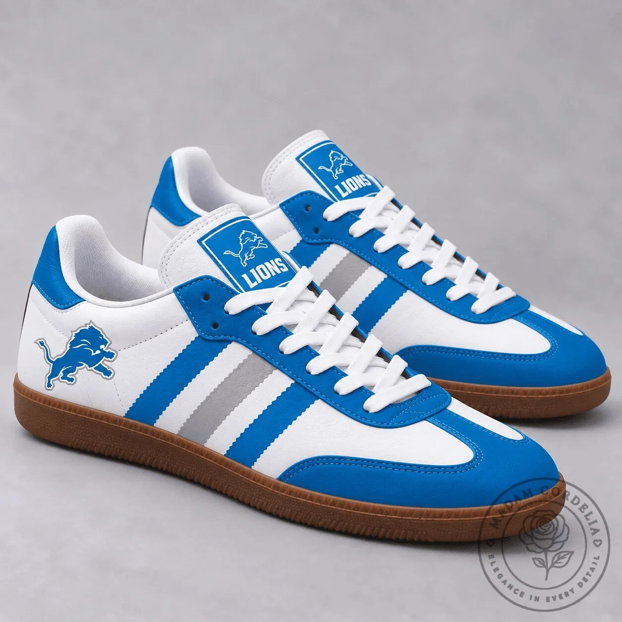 Detroit Lions NFL Football Team Samba Style Sneakers