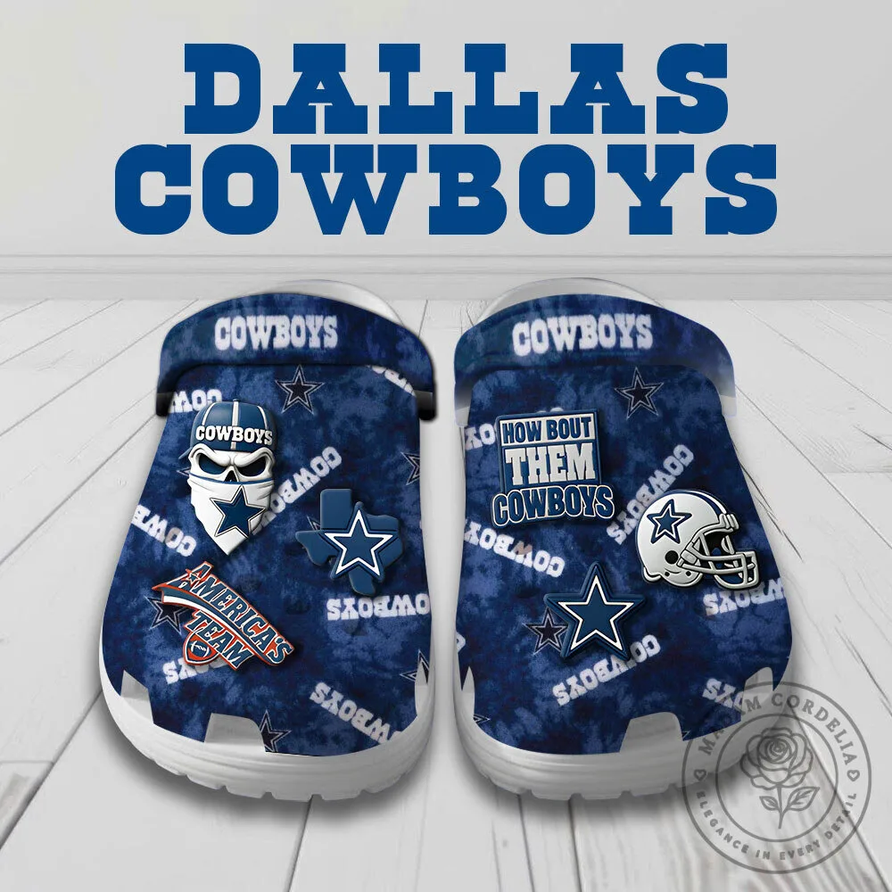 Dallas Cowboys Football Team Logo Pattern Blue Tie Dye Crocs Shoes 2 Dallas Cowboys Football Team Logo Pattern Blue Tie Dye Crocs Shoes