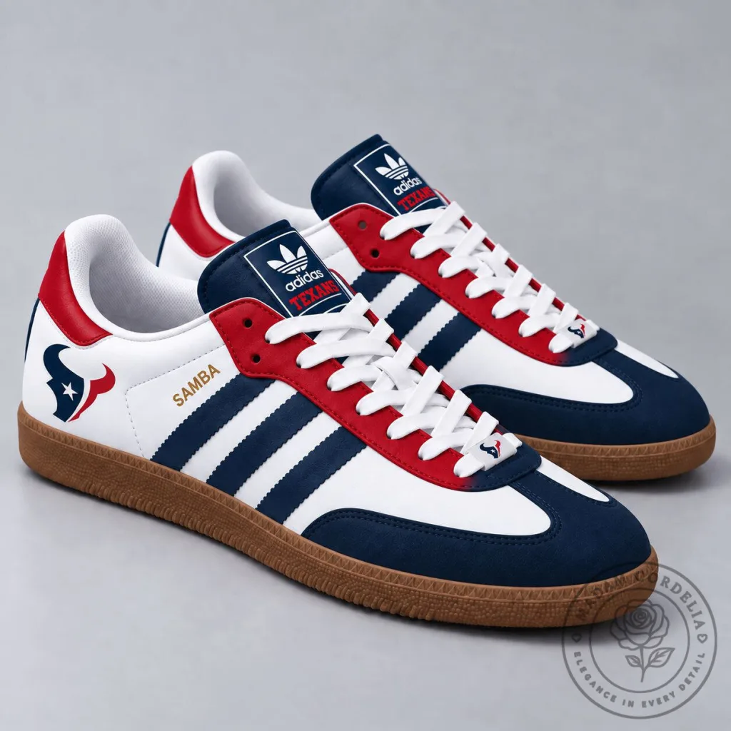Houston Texans NFL Team Pride Samba Adidas Style Sneakers Shoes Houston Texans NFL Team Pride Samba Adidas Style Sneakers Shoes