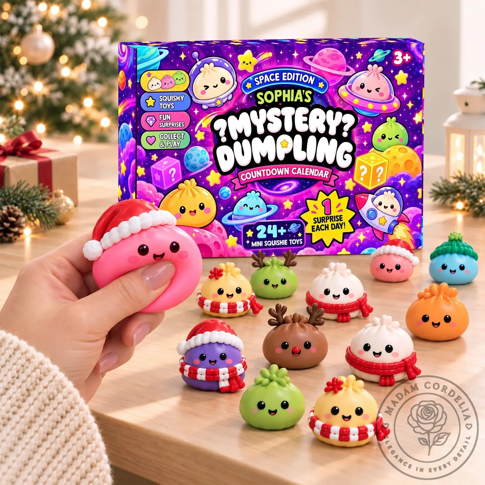 Mystery Dumpling Space Edition Countdown Calendar with 24 Mini Squishy Toys 13 Mystery Dumpling Space Edition Countdown Calendar with 24 Mini Squishy Toys