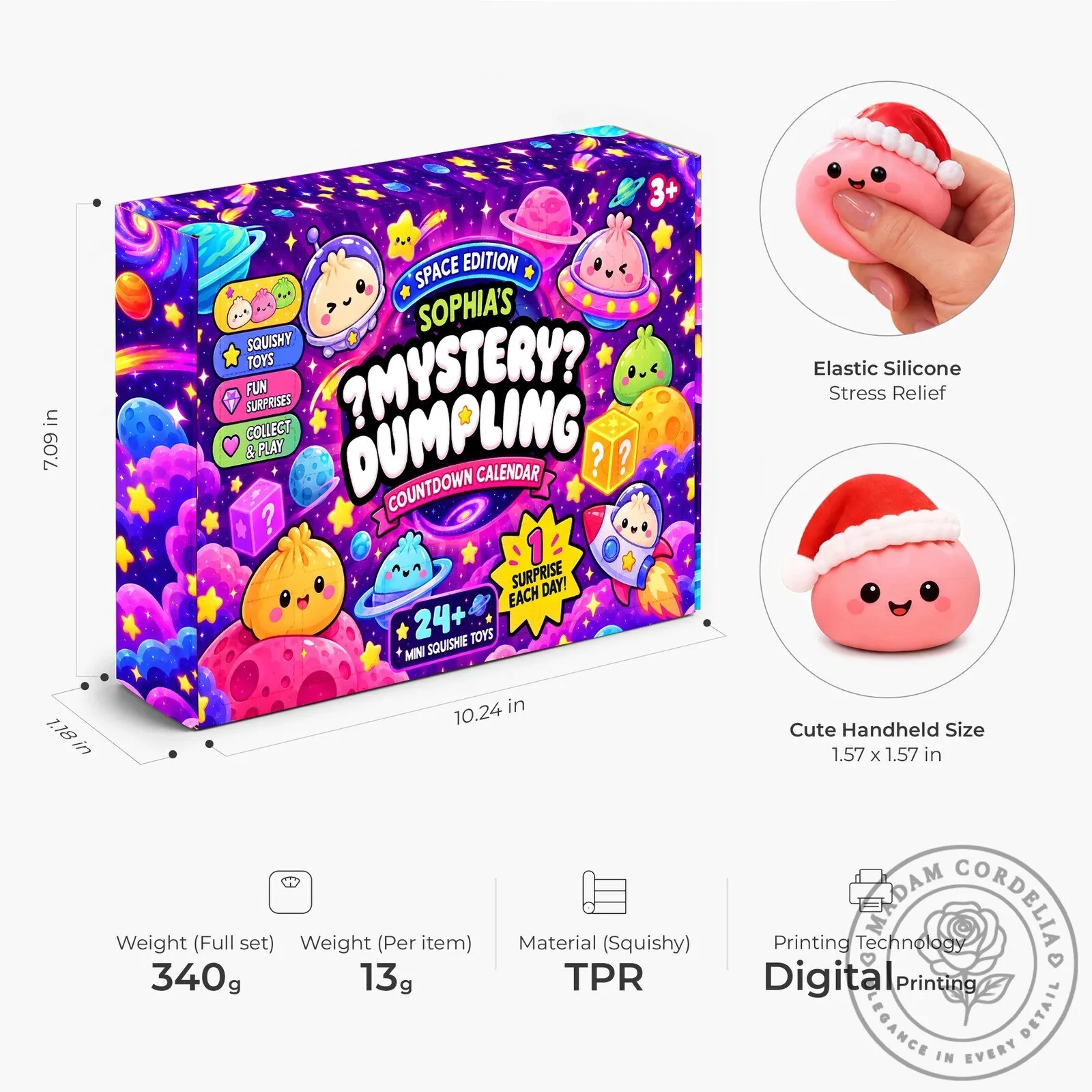 Mystery Dumpling Space Edition Countdown Calendar with 24 Mini Squishy Toys 14 Mystery Dumpling Space Edition Countdown Calendar with 24 Mini Squishy Toys