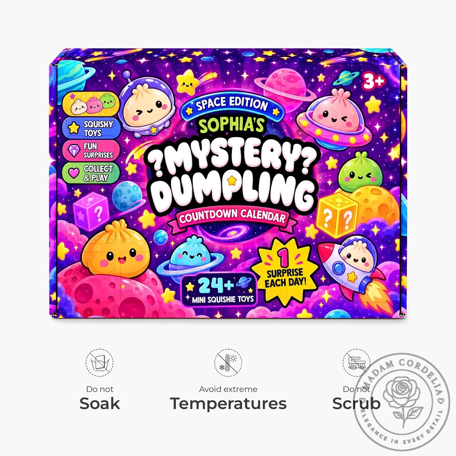 Mystery Dumpling Space Edition Countdown Calendar with 24 Mini Squishy Toys 16 Mystery Dumpling Space Edition Countdown Calendar with 24 Mini Squishy Toys