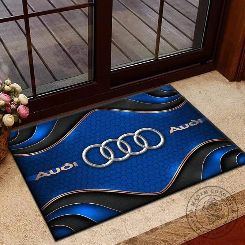Audi Blue Honeycomb Design Welcome Home Entrance Doormat