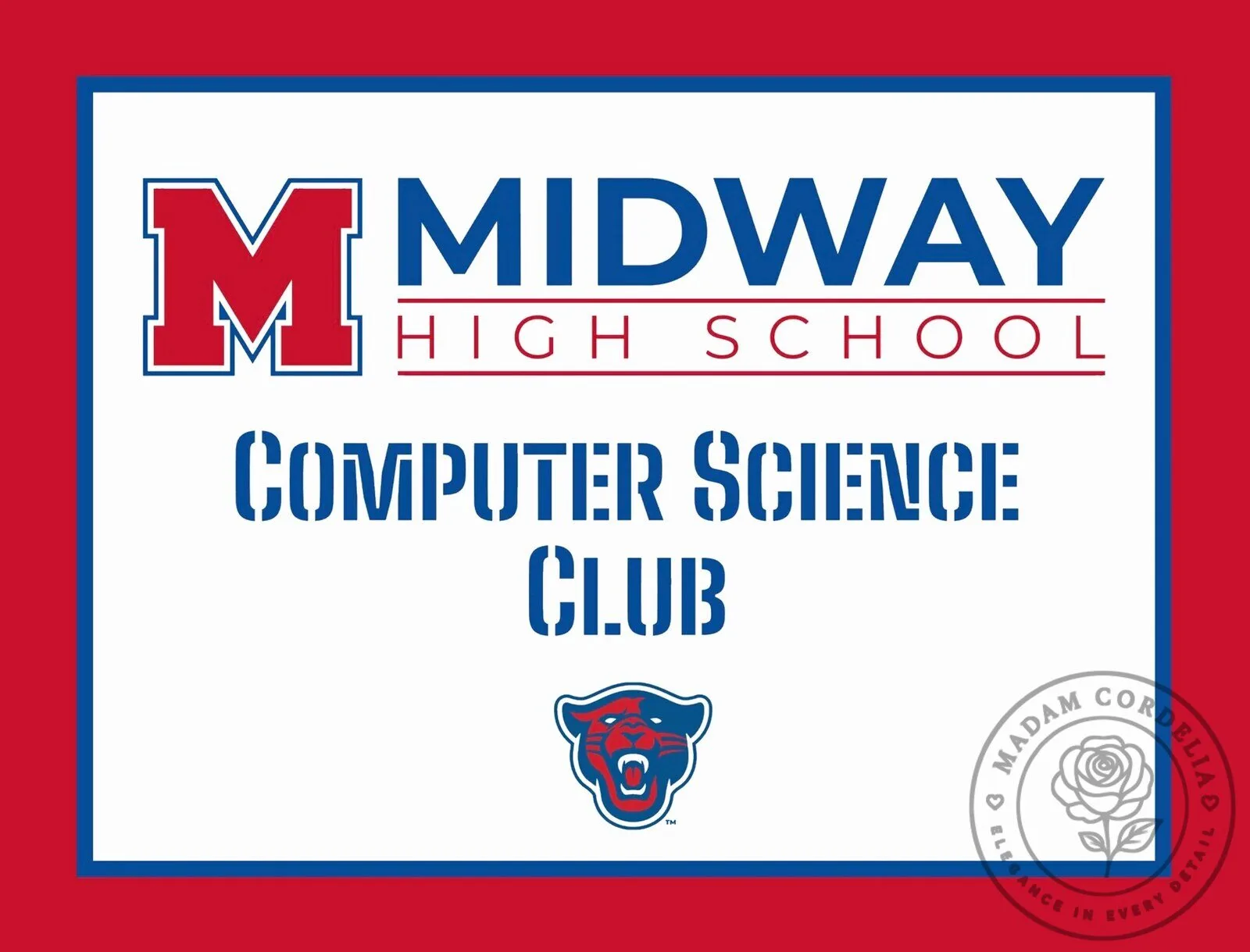 Midway High School Computer Science Club Panthers Logo Yard Sign 6 Midway High School Computer Science Club Panthers Logo Yard Sign