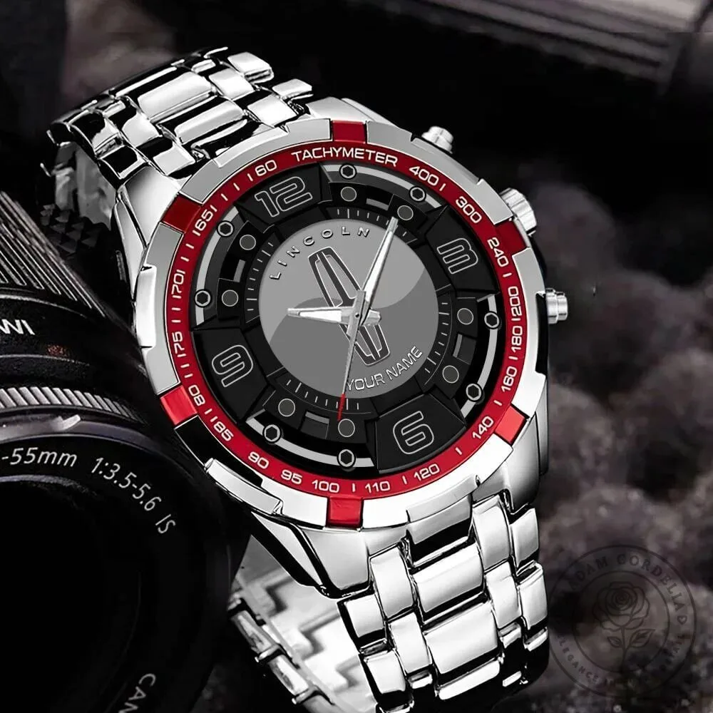 Lincoln Motor Company Elegant Fashion Watch with Custom Name Design