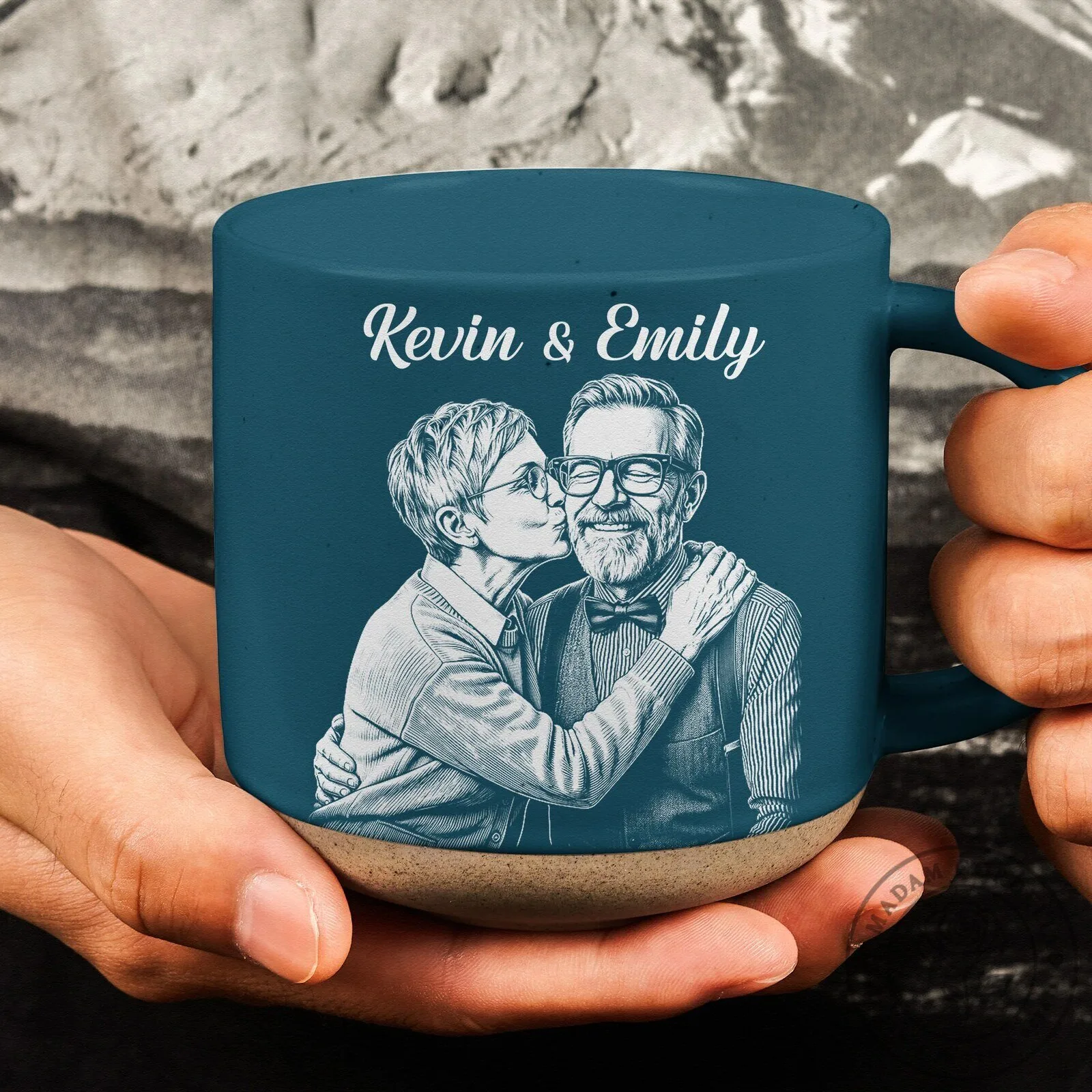 Personalized Couple Sketch Art Coffee Mug - Drinking Coffee Together Since 17 Personalized Couple Sketch Art Coffee Mug - Drinking Coffee Together Since