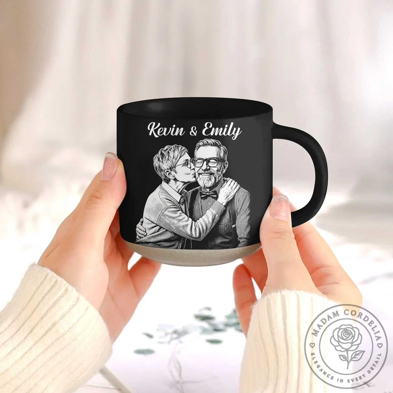 Personalized Couple Sketch Art Coffee Mug - Drinking Coffee Together Since 19 Personalized Couple Sketch Art Coffee Mug - Drinking Coffee Together Since