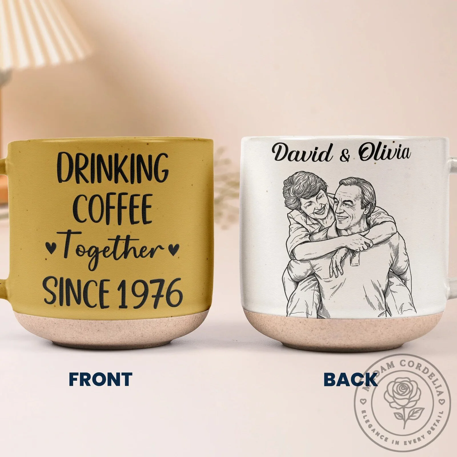 Personalized Couple Sketch Art Coffee Mug - Drinking Coffee Together Since 20 Personalized Couple Sketch Art Coffee Mug - Drinking Coffee Together Since
