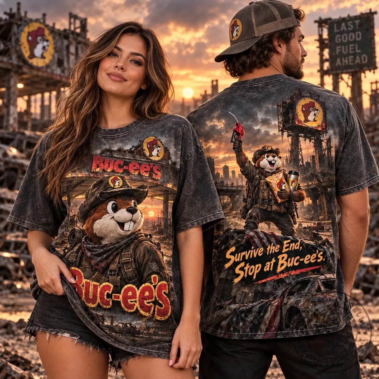 Buc-ee's Wasteland Survivor Post-Apocalyptic Gas Station T-Shirt 7 Buc-ee
