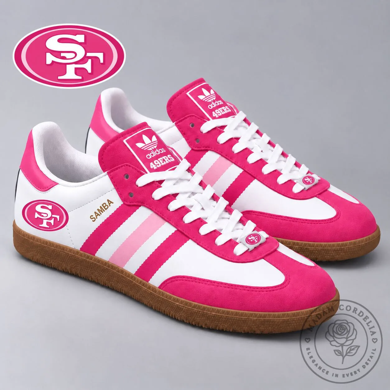 San Francisco 49ers Pink Breast Cancer Awareness Samba Shoes 5 San Francisco 49ers Pink Breast Cancer Awareness Samba Shoes