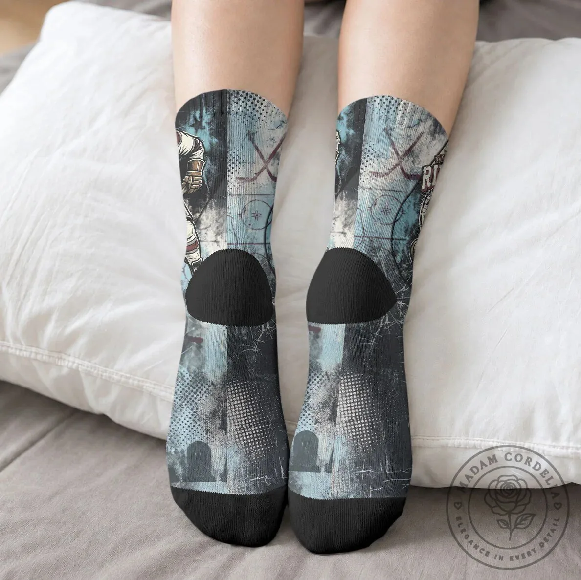 Ice Hockey Rink Reaper Grim Reaper Skeleton Player Crew Socks 10 Ice Hockey Rink Reaper Grim Reaper Skeleton Player Crew Socks