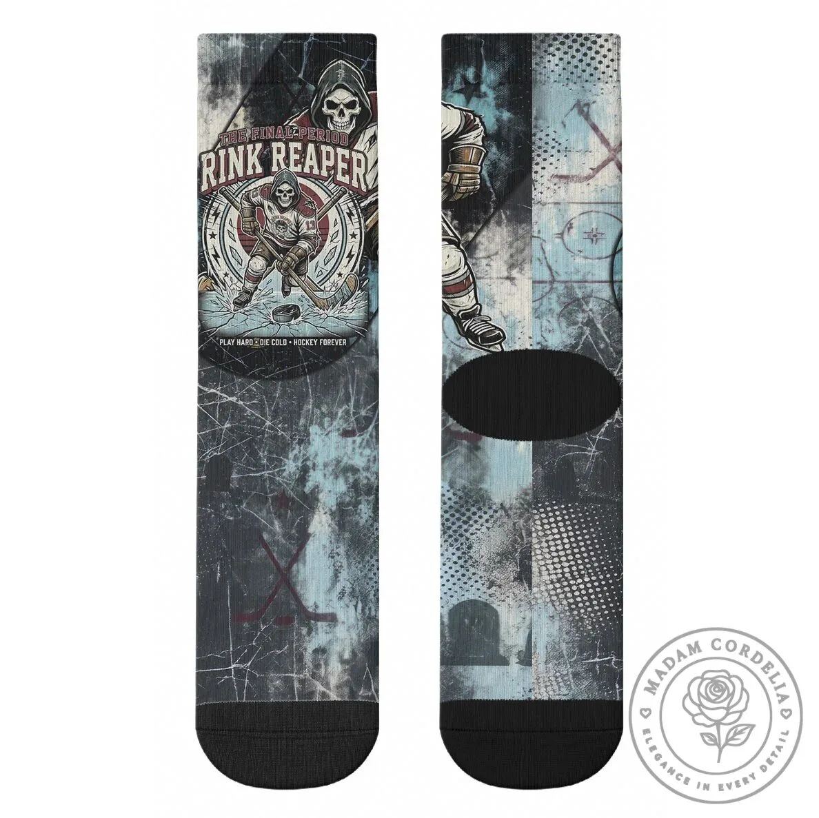 Ice Hockey Rink Reaper Grim Reaper Skeleton Player Crew Socks 11 Ice Hockey Rink Reaper Grim Reaper Skeleton Player Crew Socks