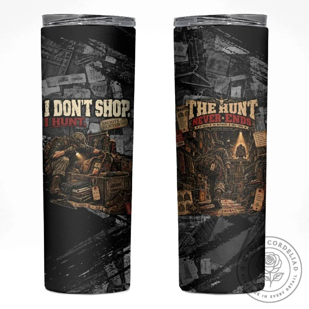 Vintage Grunge Collage Tumbler - Archive Hunter: The Hunt Never Ends Streetwear Collection