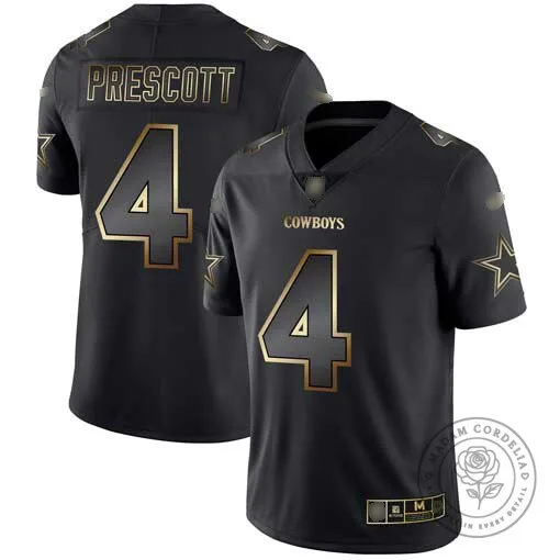 Dak Prescott Dallas Cowboys Black Gold Stitched NFL Vapor Untouchable Limited Jersey