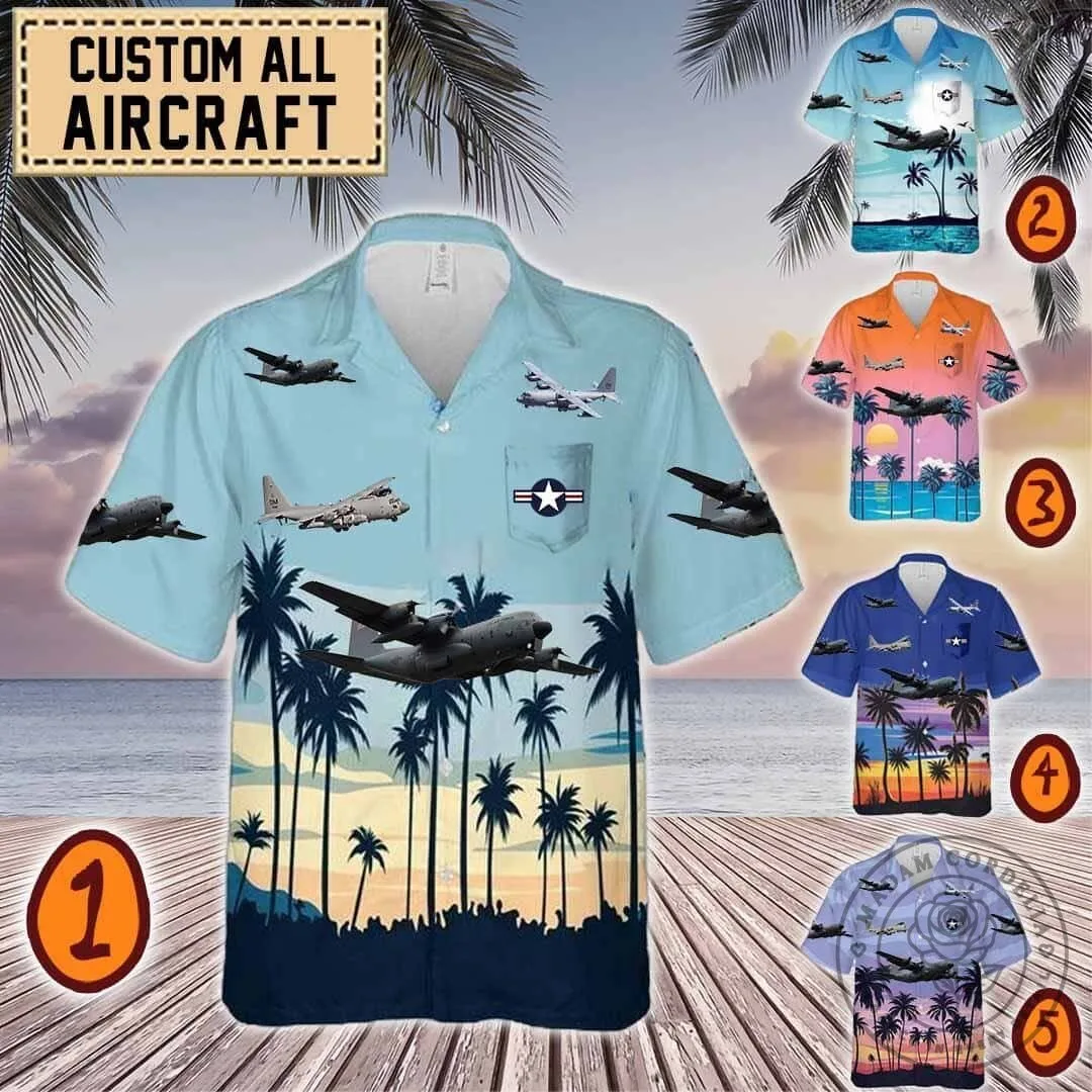 EC-130 Compass Call Aircraft Hawaiian Shirt