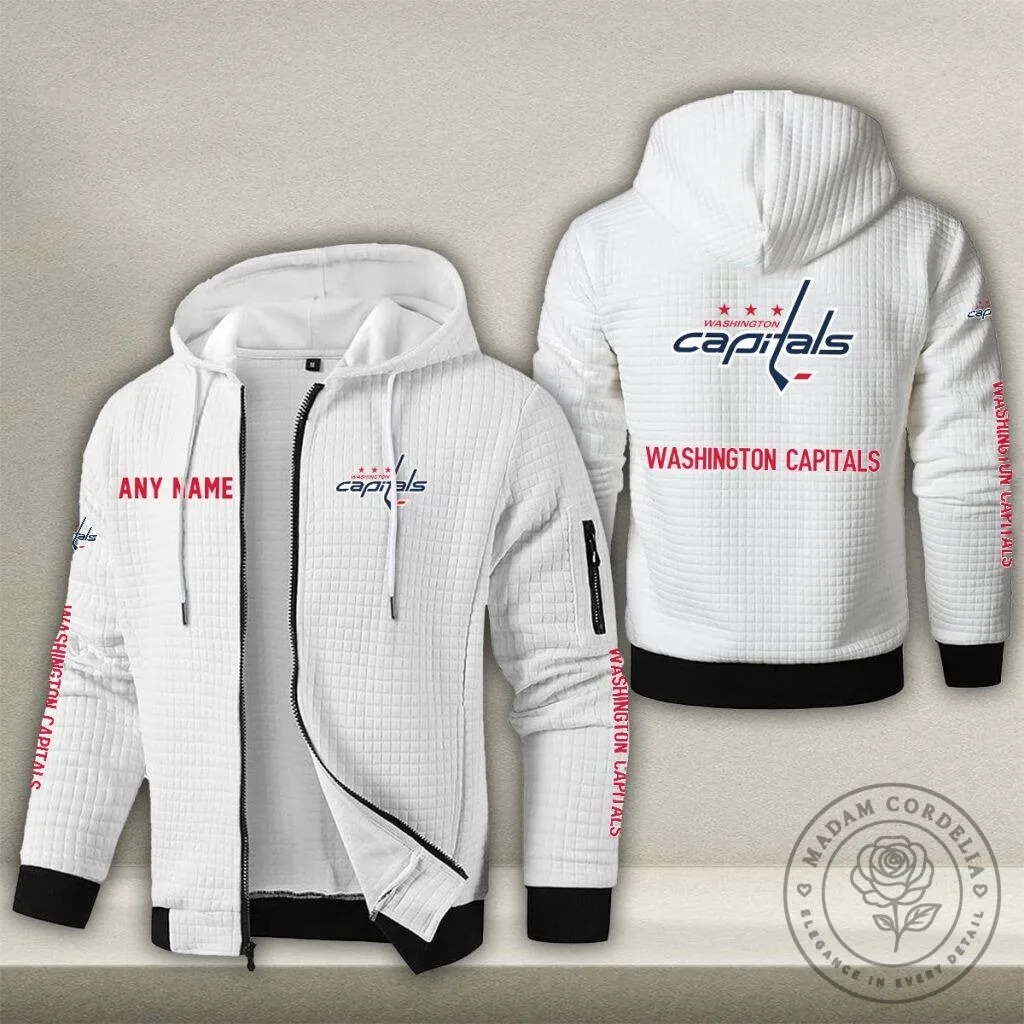 Washington Capitals Personalized Name Waffle Knit Full-Zip Hoodie Jacket 12 Washington Capitals Personalized Name Waffle Knit Full-Zip Hoodie Jacket