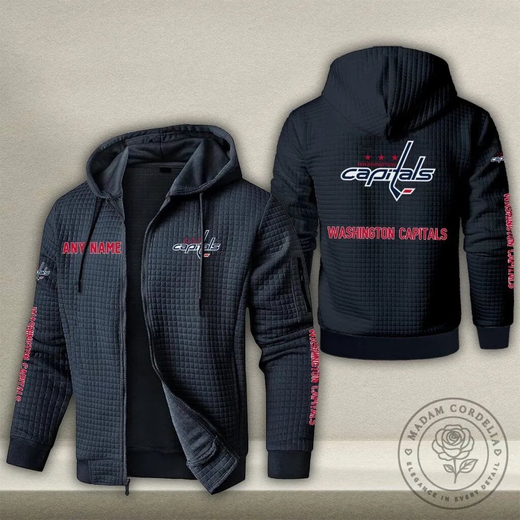Washington Capitals Personalized Name Waffle Knit Full-Zip Hoodie Jacket 15 Washington Capitals Personalized Name Waffle Knit Full-Zip Hoodie Jacket