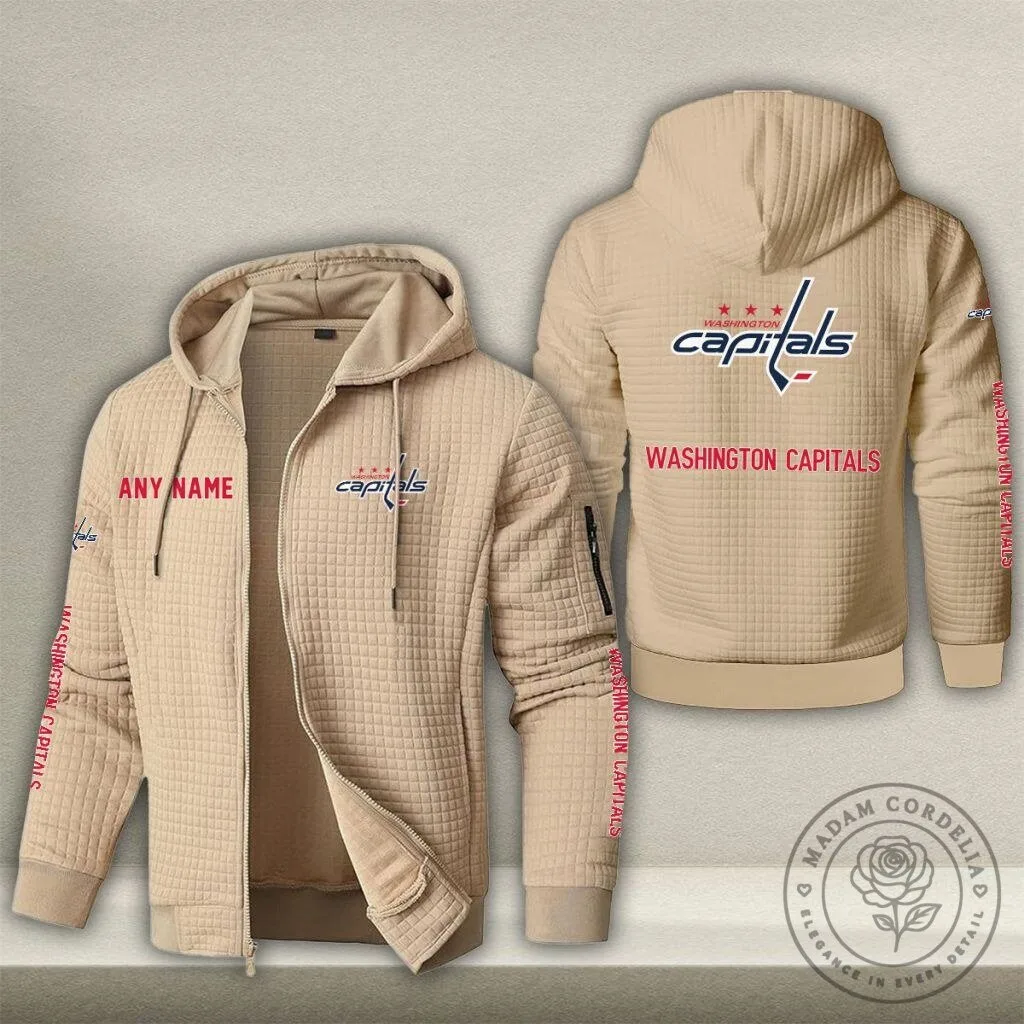 Washington Capitals Personalized Name Waffle Knit Full-Zip Hoodie Jacket 16 Washington Capitals Personalized Name Waffle Knit Full-Zip Hoodie Jacket
