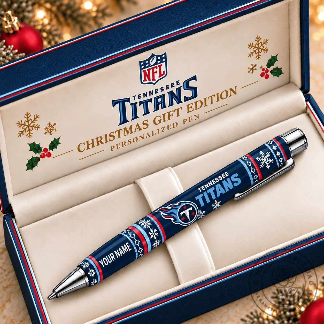 Tennessee Titans Christmas Personalized Ballpoint Pen - NFL Holiday Gift
