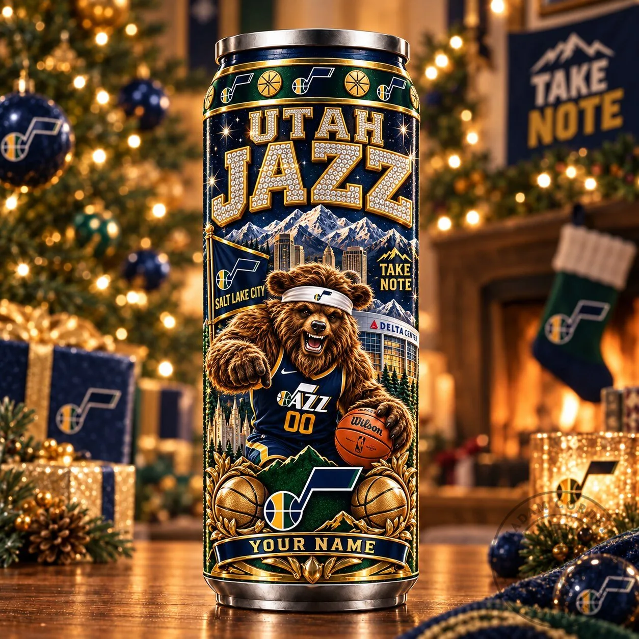 Utah Jazz Bear Mascot NBA Basketball Team Personalized Tumbler