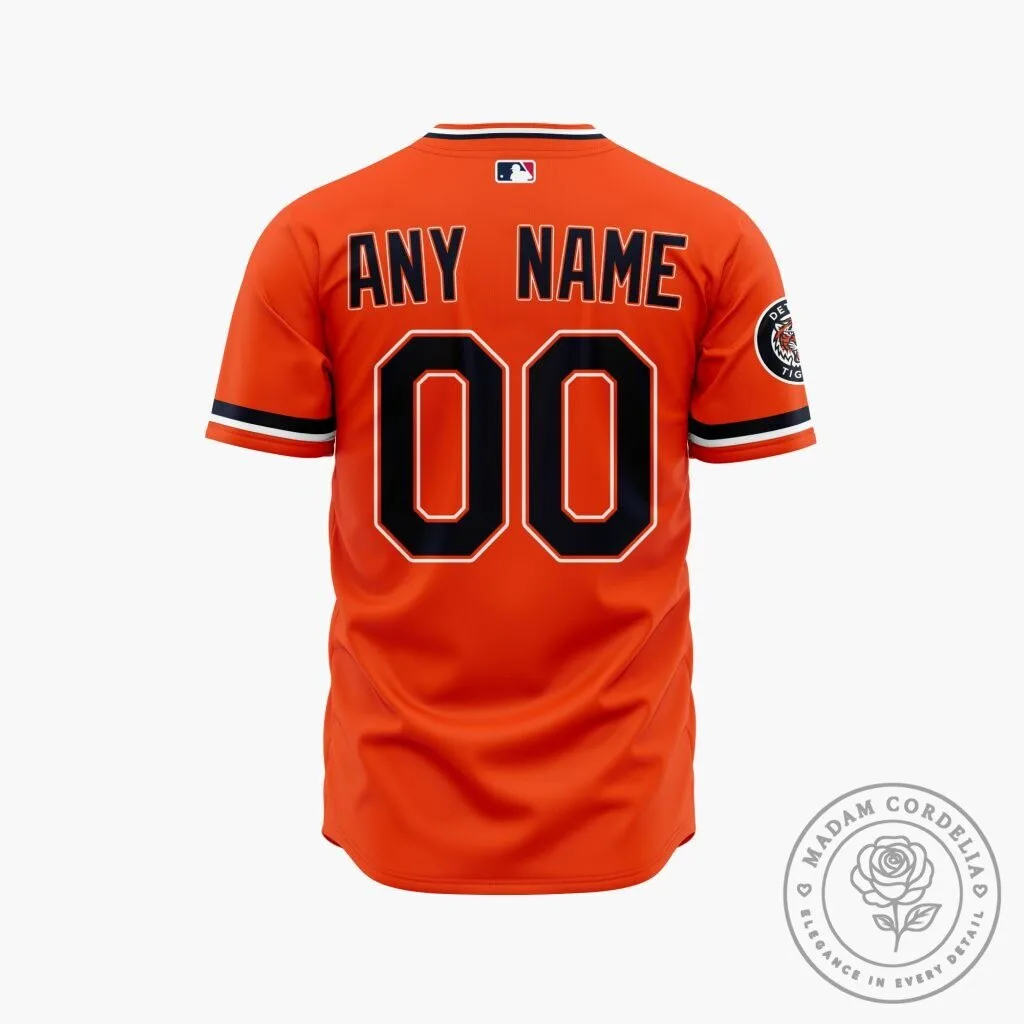 Detroit Tigers Personalized Orange Alternate Baseball Jersey 7 Detroit Tigers Personalized Orange Alternate Baseball Jersey