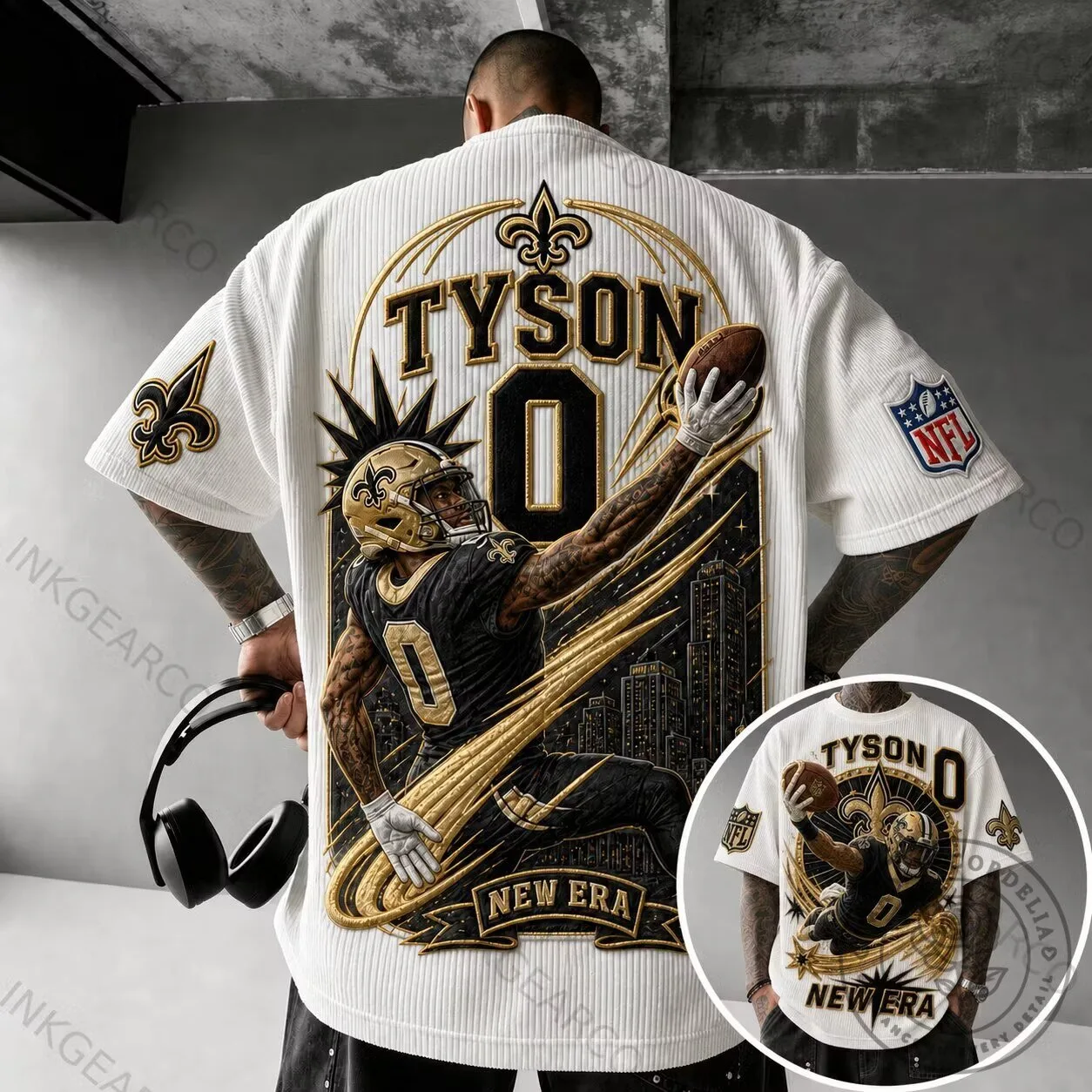New Orleans Saints Tyson Football Player Short-Sleeve T-Shirt