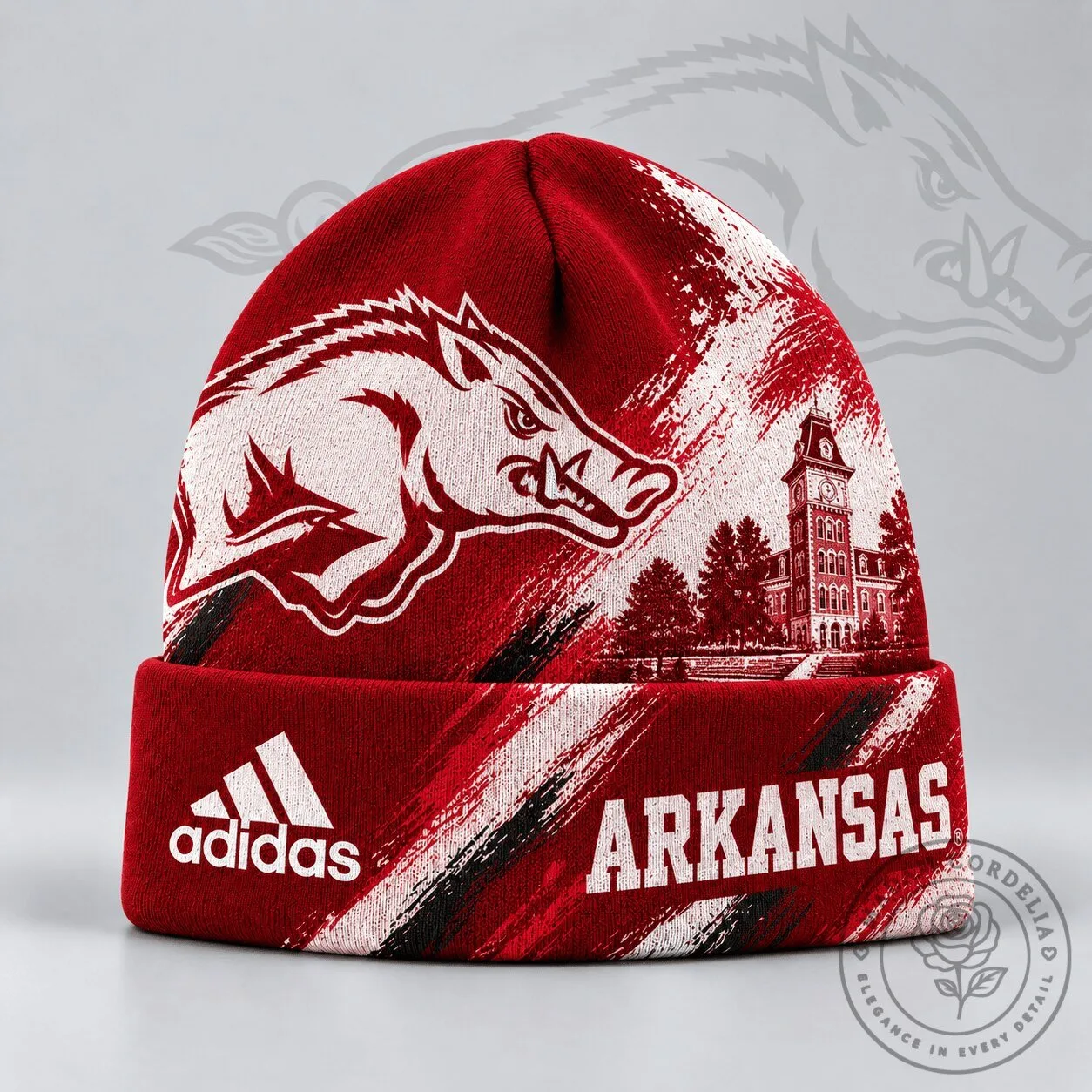 Arkansas Razorbacks NCAA Varsity Brushstroke Knit Cuffed Beanie Cap Hat 2 Arkansas Razorbacks NCAA Varsity Brushstroke Knit Cuffed Beanie Cap Hat