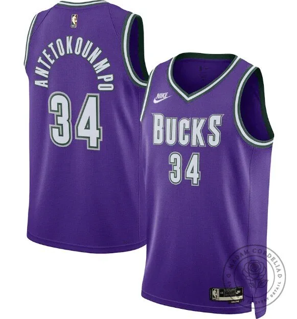 Giannis Antetokounmpo Milwaukee Bucks Classic Edition Purple Basketball Jersey