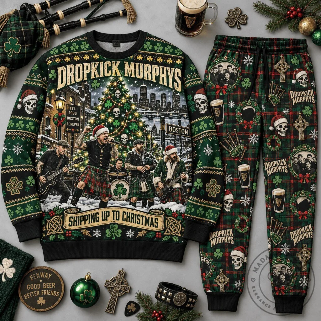 Dropkick Murphys Shipping Up To Christmas Ugly Holiday Sweatshirt Dropkick Murphys Shipping Up To Christmas Ugly Holiday Sweatshirt