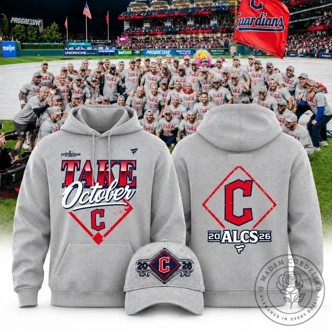 Cleveland Guardians Take October 2026 ALCS Postseason Gray Hoodie 1 Cleveland Guardians Take October 2026 ALCS Postseason Gray Hoodie