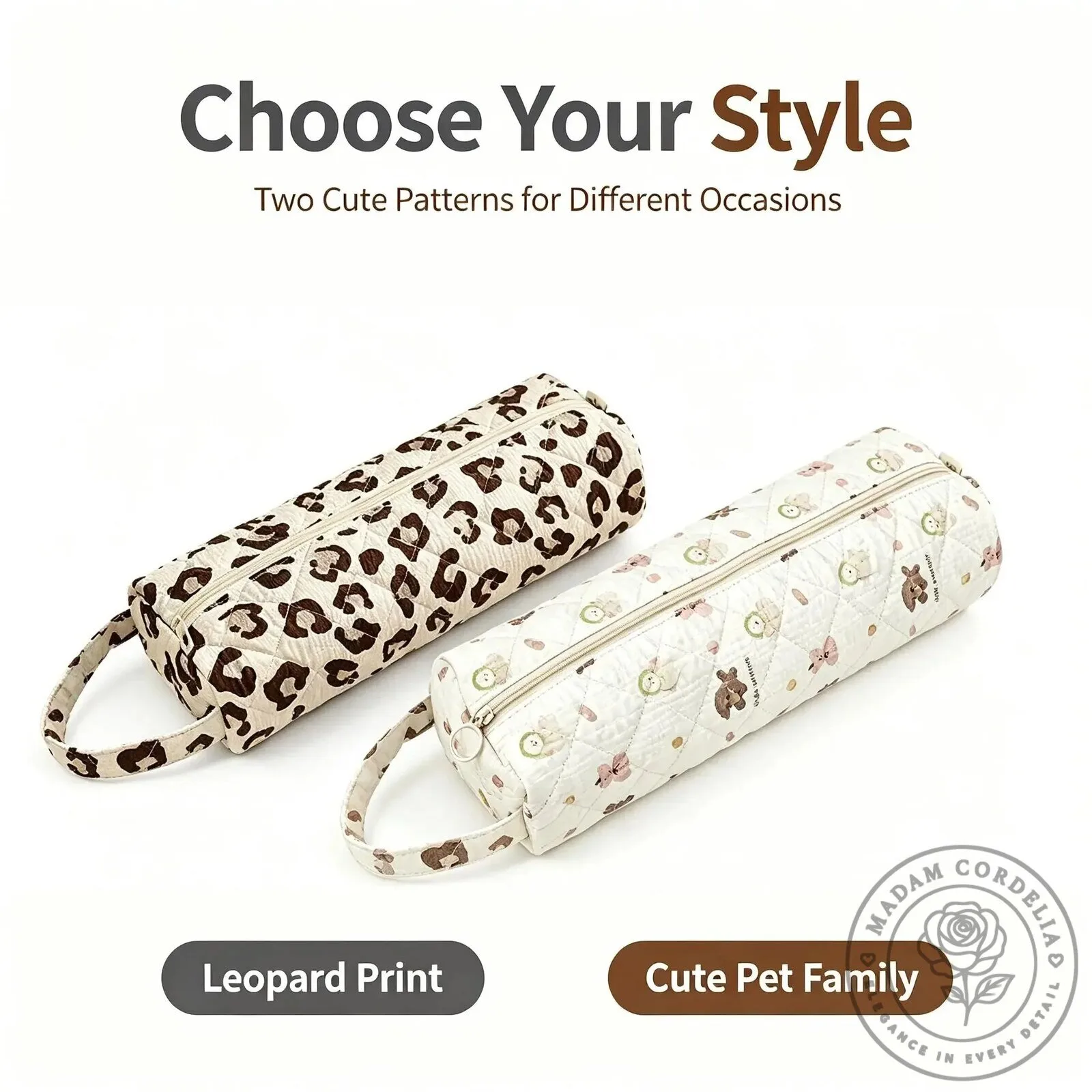 Quilted Makeup Pouch with Zipper and Carry Handle for Travel Essentials 16 Quilted Makeup Pouch with Zipper and Carry Handle for Travel Essentials