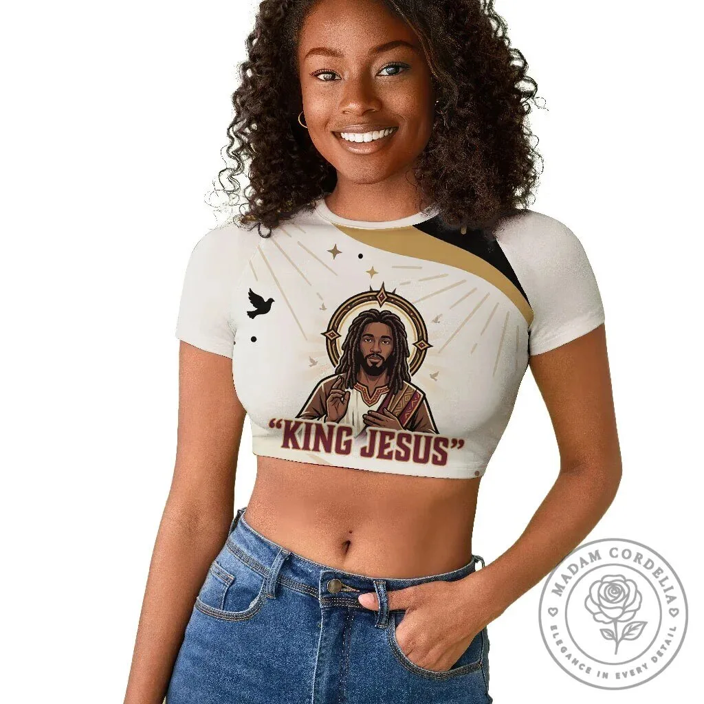 King Jesus African American Christ Religious Faith Holy Cross Dove Cropped T-Shirt