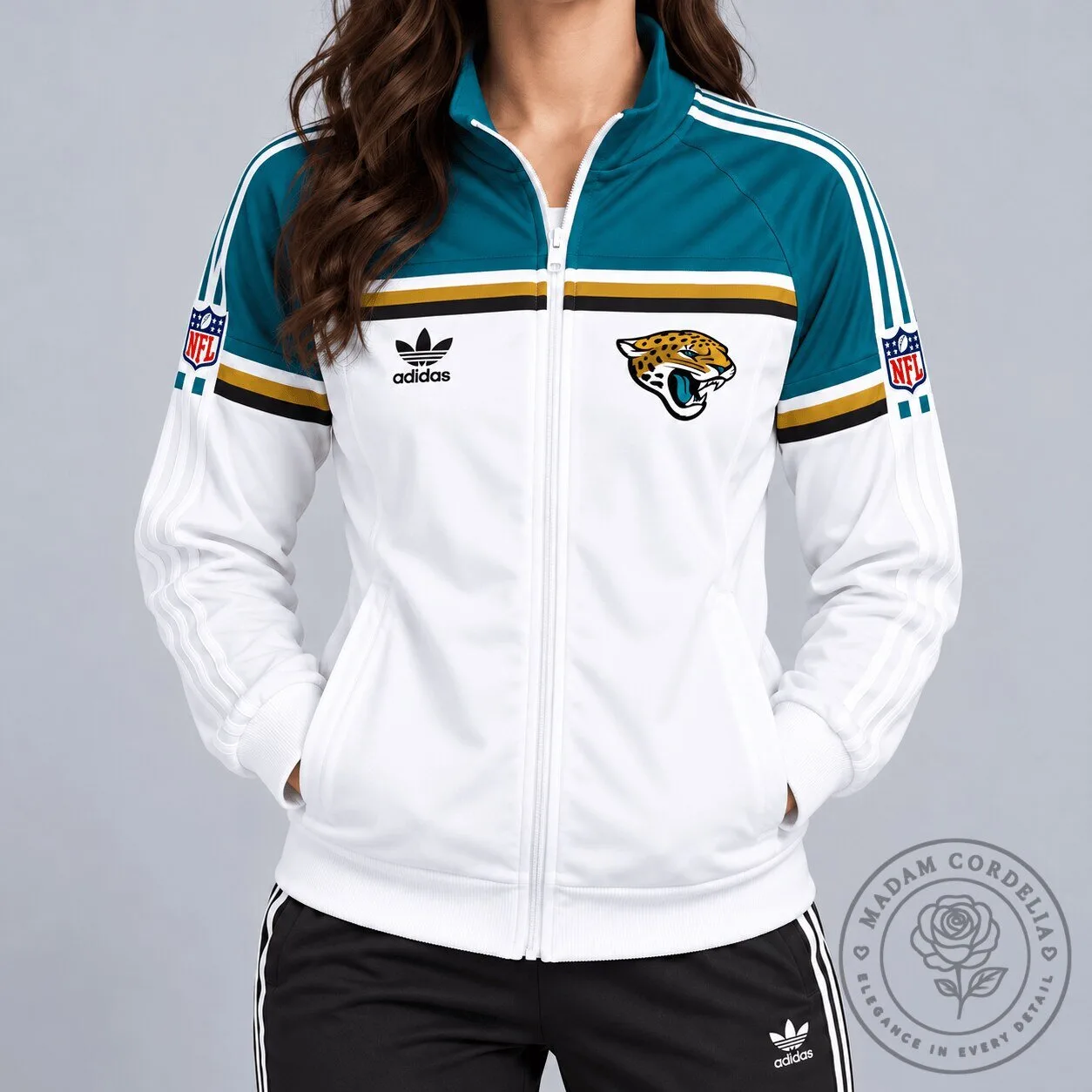 Jacksonville Jaguars Adidas NFL Retro Heritage Full-Zip Casual Jacket