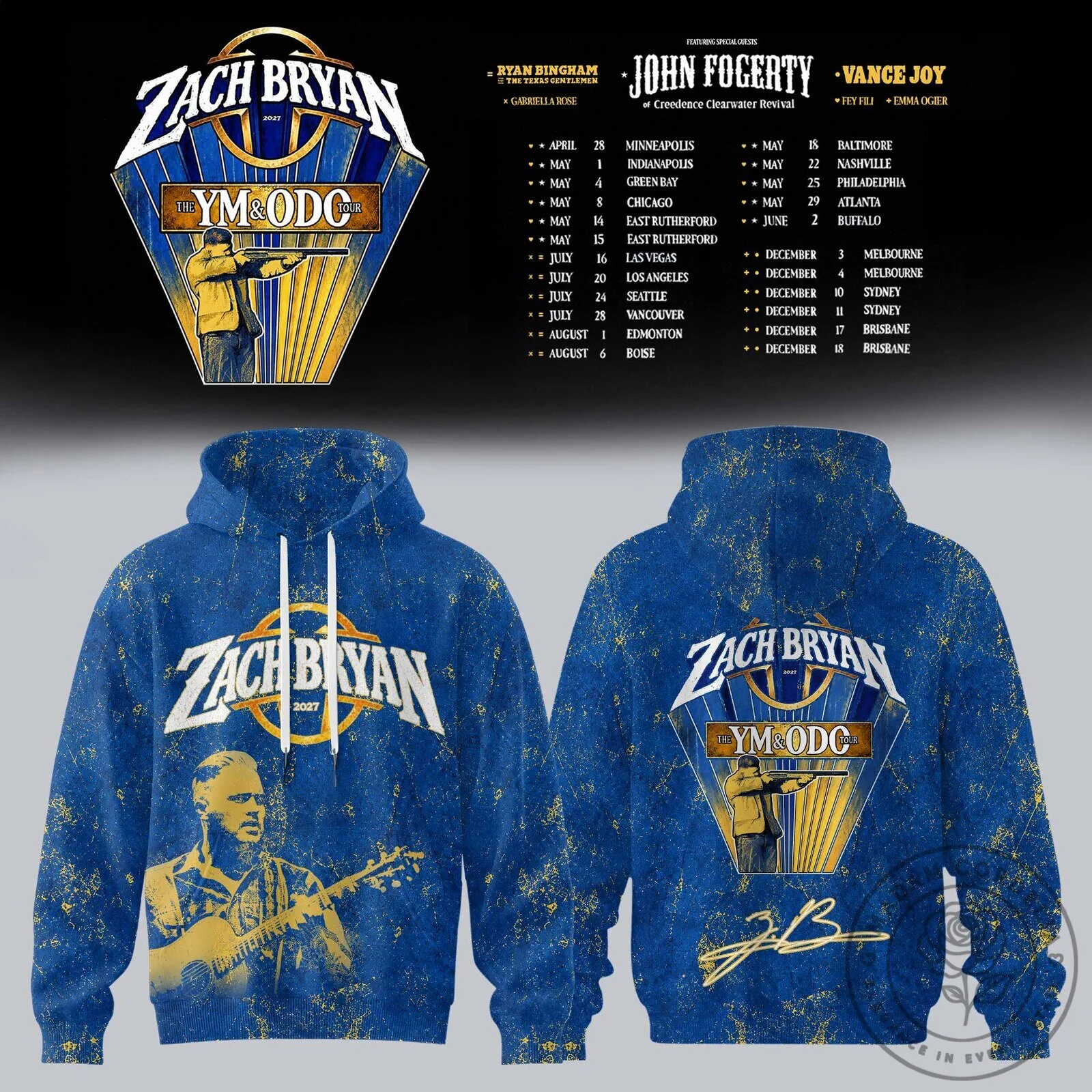 Zach Bryan The YM&ODC Tour 2027 Concert Dates Blue Hoodie 1 Zach Bryan The YM&ODC Tour 2027 Concert Dates Blue Hoodie