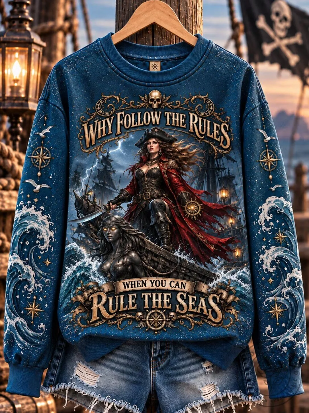 Pirate Captain Rule The Seas Graphic Sweatshirt 5 Pirate Captain Rule The Seas Graphic Sweatshirt