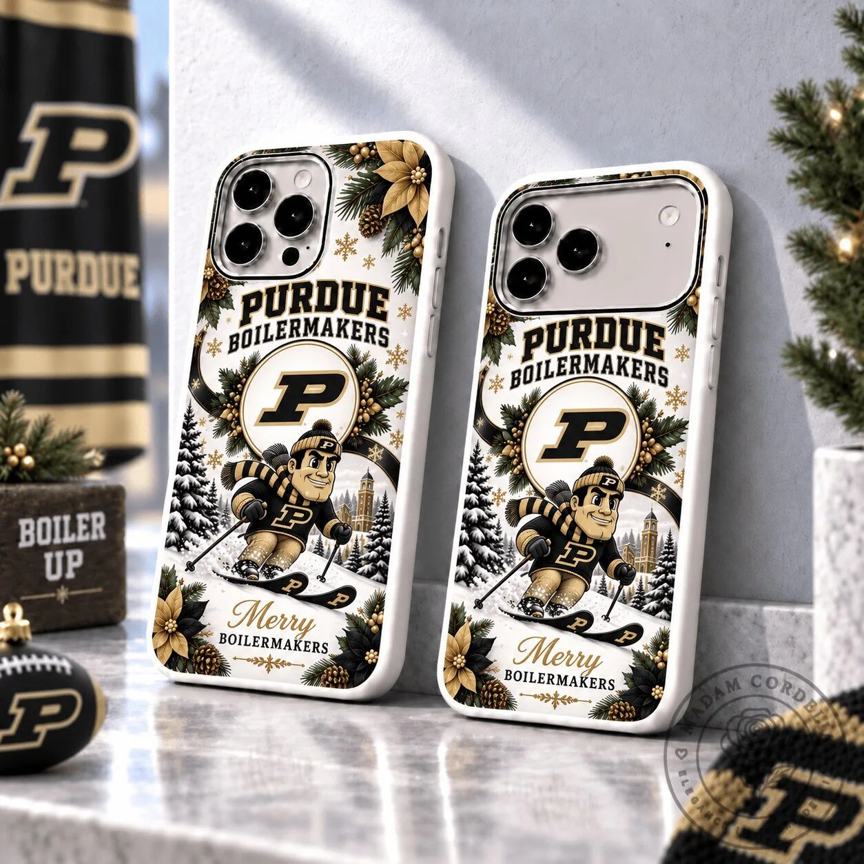Purdue Boilermakers Christmas Skiing Mascot Holiday Phone Case