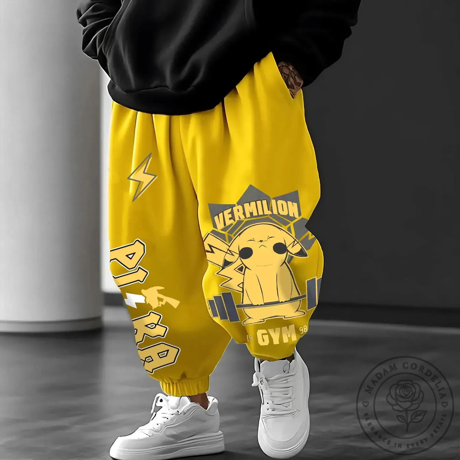Pikachu Vermilion Gym Anime Streetwear Jogger Pants