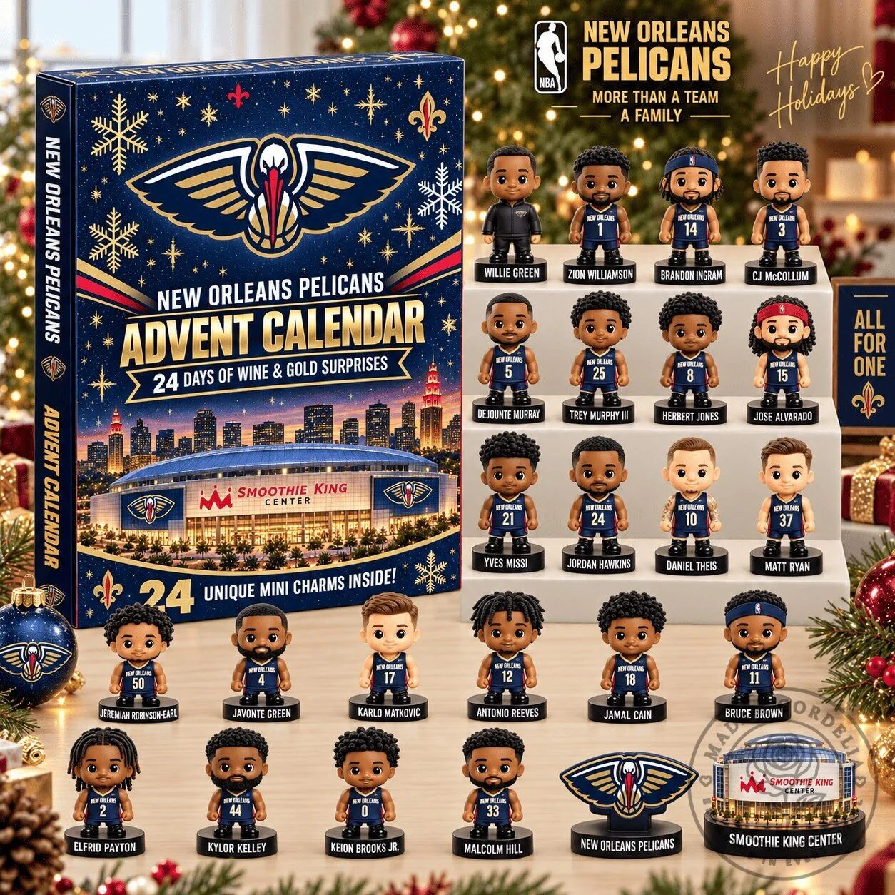 New Orleans Pelicans NBA Basketball Team 24 Days Of Surprises Advent Calendar